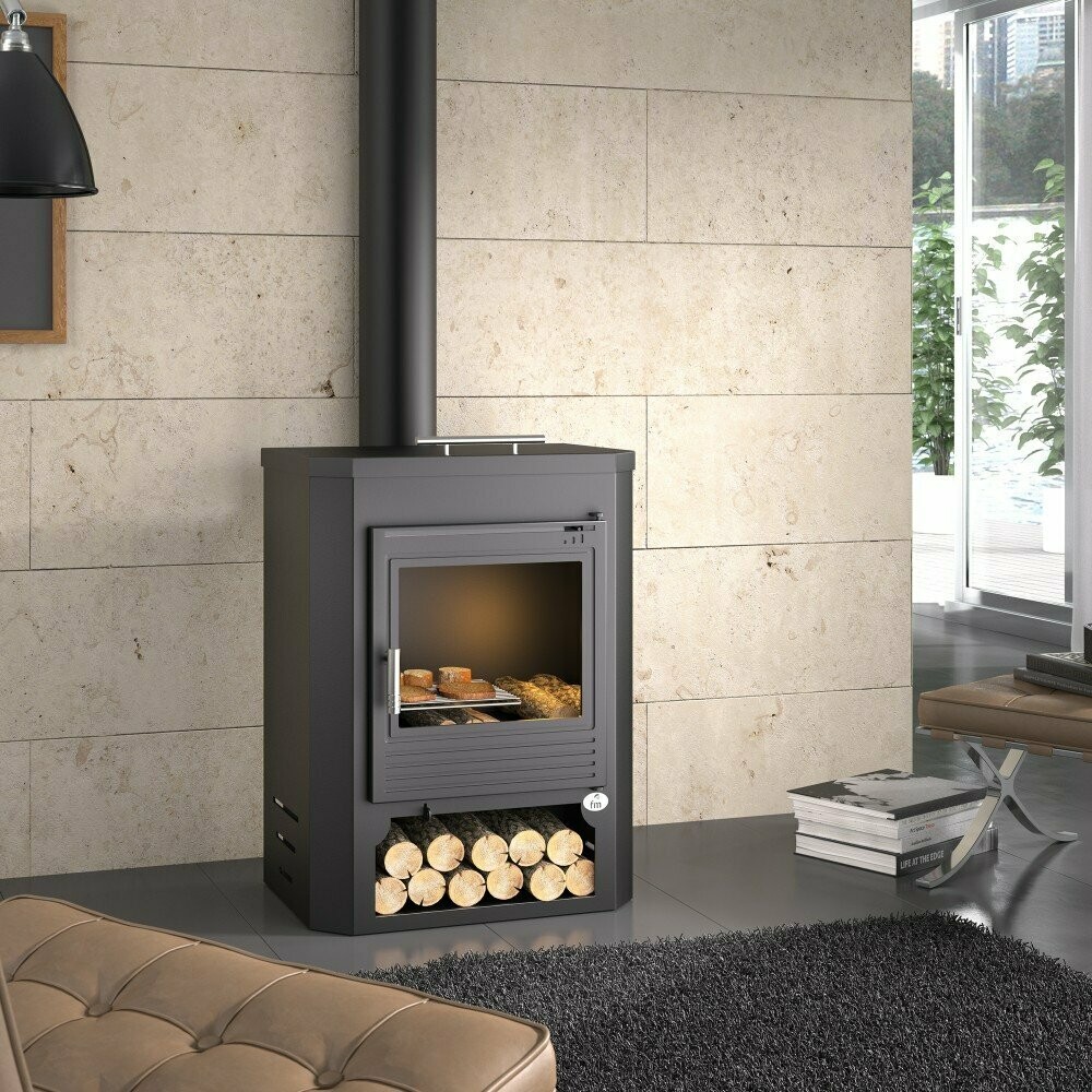 ESTUFA DE LEÑA  MODELO M-102  FM   POTENCIA MÁXIMA 15KW