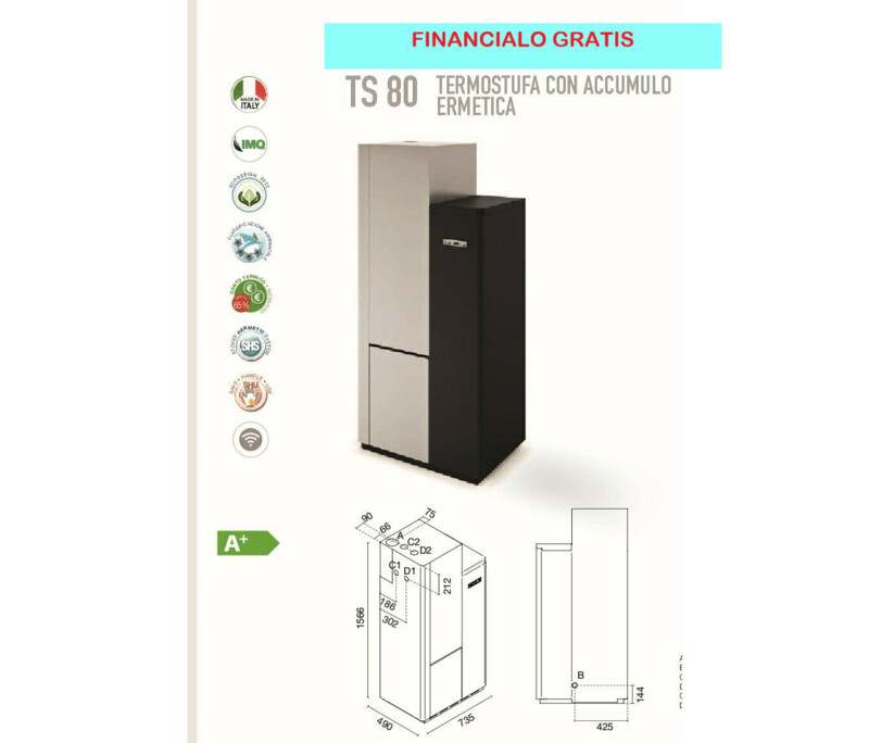 TERMOESTUFA TS 80 HERMETICA 11,4 KW