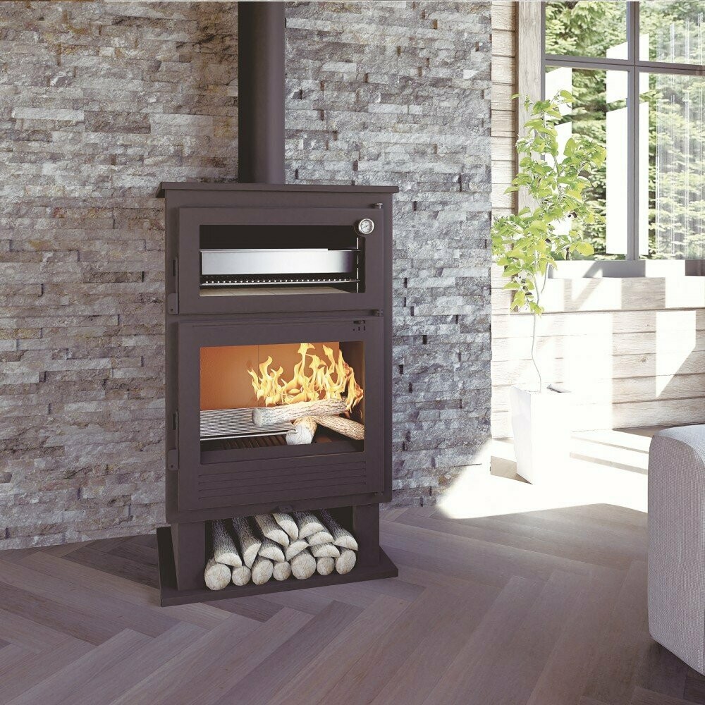 ESTUFA DE LEÑA MODELO CH-8  FM   POTENCIA MÁXIMA 12KW