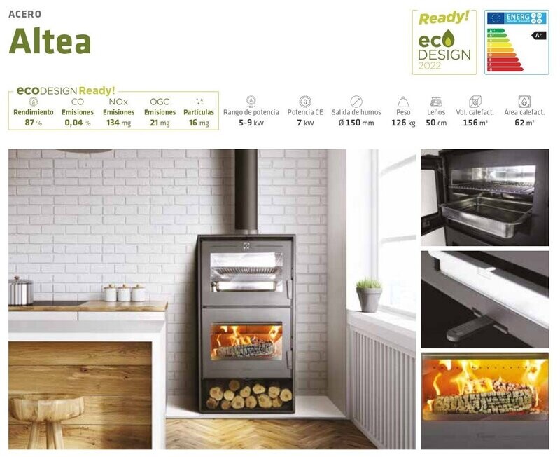 ESTUFA DE LEÑA ALTEA - 12kW LACUNZA