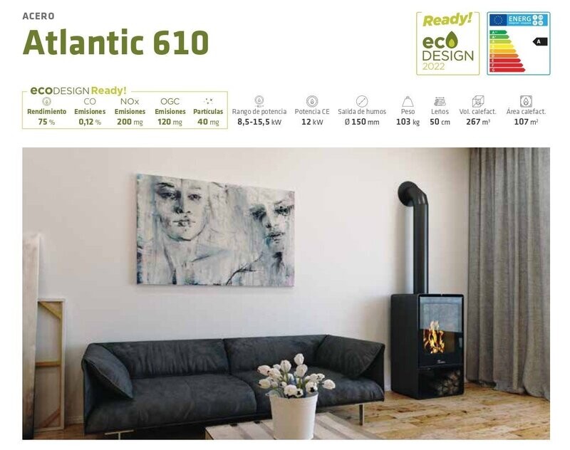 ESTUFA DE LEÑA ATLANTIC 613 LACUNZA