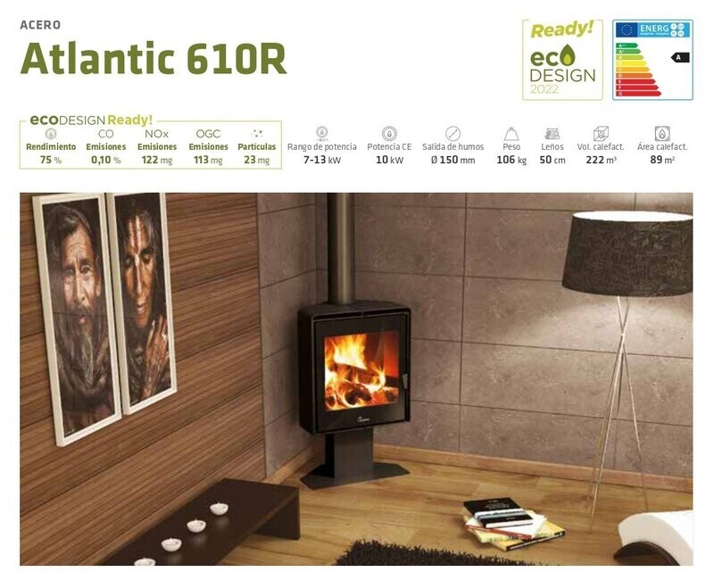 ESTUFA DE LEÑA ATLANTIC 611R LACUNZA