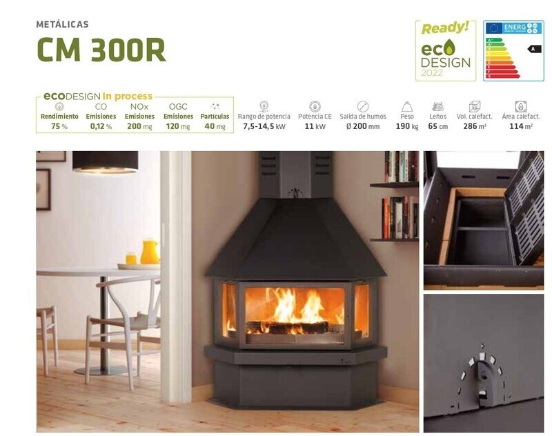 CHIMENEA  LEÑA CM 300 R 11 KW LACUNZA