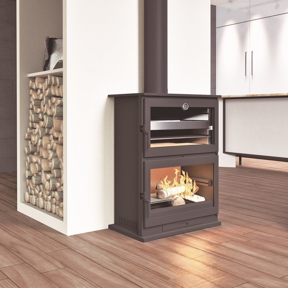 ESTUFA DE LEÑA MODELO CH-9 FM   POTENCIA MÁXIMA 13,5KW