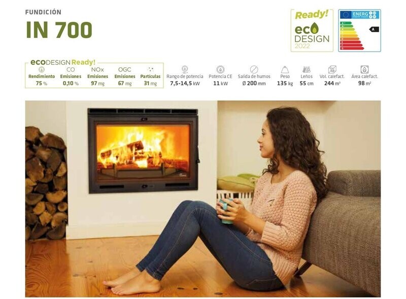 INSERTABLE  DE LEÑA 700   11 KW