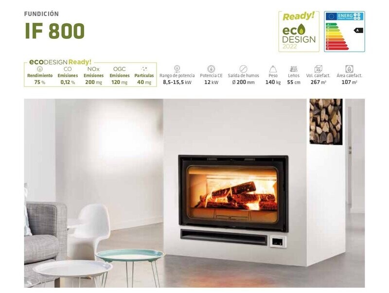 INSERTABLE DE LEÑA -12kW- IF 800 LACUNZA