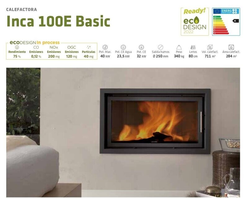 CALEFACTORA LEÑA  INCA 100E BASIC 32 KW