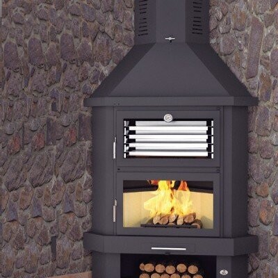 Chimenea metalica de leña c-200 potencia 17,5 kw