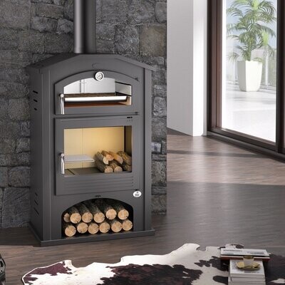 ESTUFA DE LEÑA CON HORNO  M-106  FM POTENCIA MÁXIMA 12KW