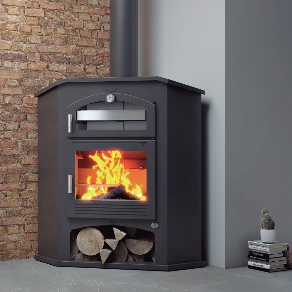 ESTUFA DE LEÑA CON HORNO RINCON M-106R FM  POTENCIA MÁXIMA 12KW