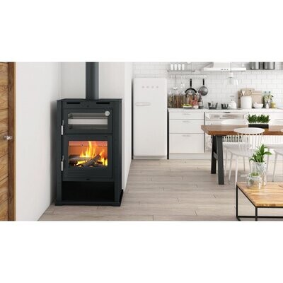 ESTUFA DE LEÑA  MODELO M-107 FM   POTENCIA MÁXIMA 12KW