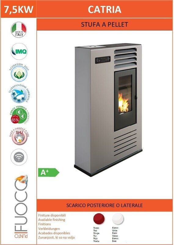 ESTUFA DE PELLET PASILLO CATRIA 7,5 KW