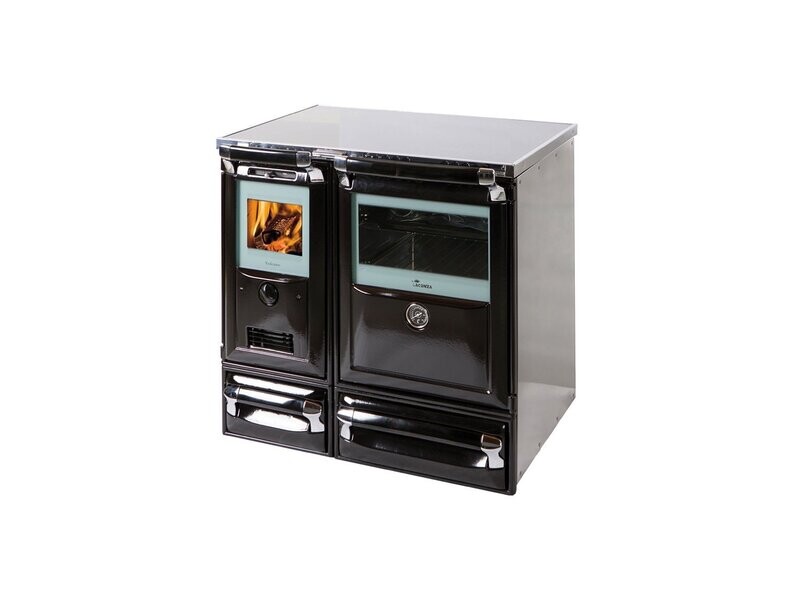 COCINA DE LEÑA VULCANO 8T / 12/15,5 KW VITROCERÁMICA LACUNZA