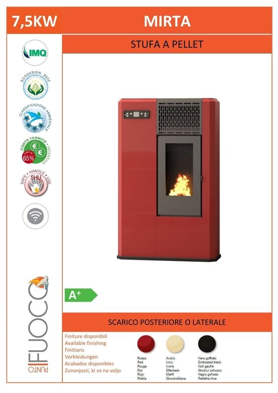 ESTUFA DE PELLETS PASILLO MIRTA 7,5 KW
