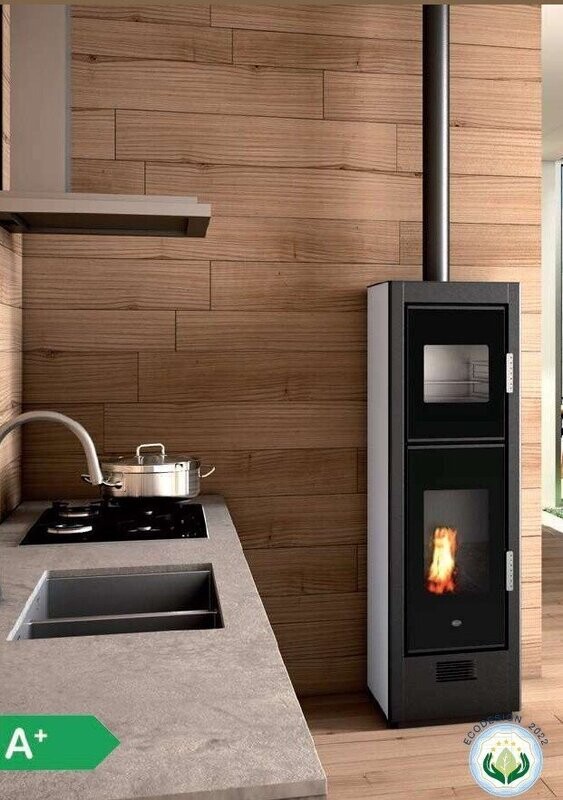 Estufa de pellets con horno biscotto 8,5 kw