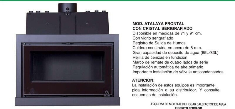 CALEFACTORA LEÑA ATALAYA  26,1 KW FABRILOR