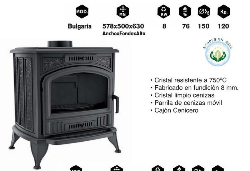 ESTUFA DE LEÑA BULGARIA 8 KW FABRILOR