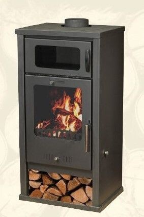ESTUFA DE LEÑA CON HORNO CON CÁMARA DE COMBUSTIÓN EN HIERRO FUNDIDO 10 KW EIDER