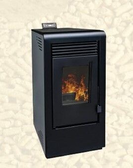 ESTUFA DE PELLETS DE 10 KW NEGRA ECOBIOPOWER EEIDER