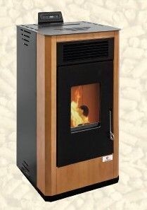 ESTUFA DE PELLETS  CON FRONTAL DE MADERA DE 10 KW EIDER