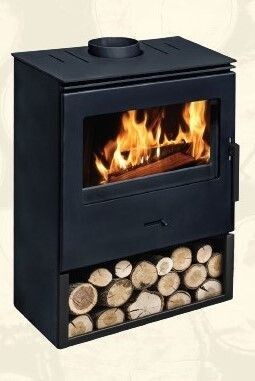 ESTUFA ANCHA DE LEÑA  EN ACERO DE 8 KW