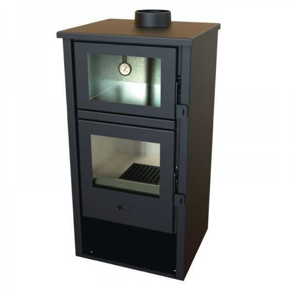 ESTUFA DE LEÑA CON HORNO EN ACERO INOXIDABLE LUX 12,4 KW EIDER