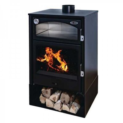 ESTUFA DE LEÑA CON HORNO EN ACERO INOXIDABLE ASTON EIDER
