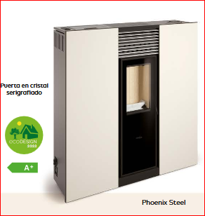 ESTUFA DE PELLET PHOENIX STEEL 10 KW CANALIZABLE FERLUX