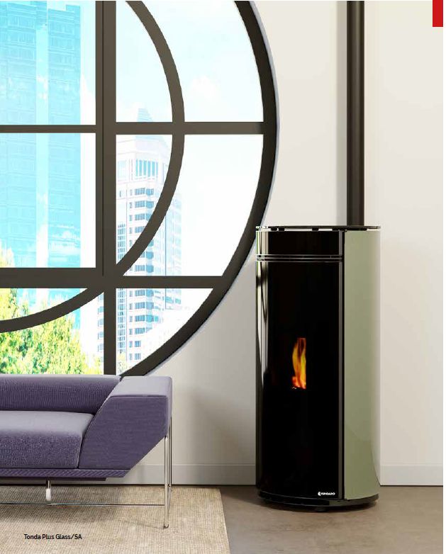 Estufa de pellets tonda plus 6kw,9kw,12kw