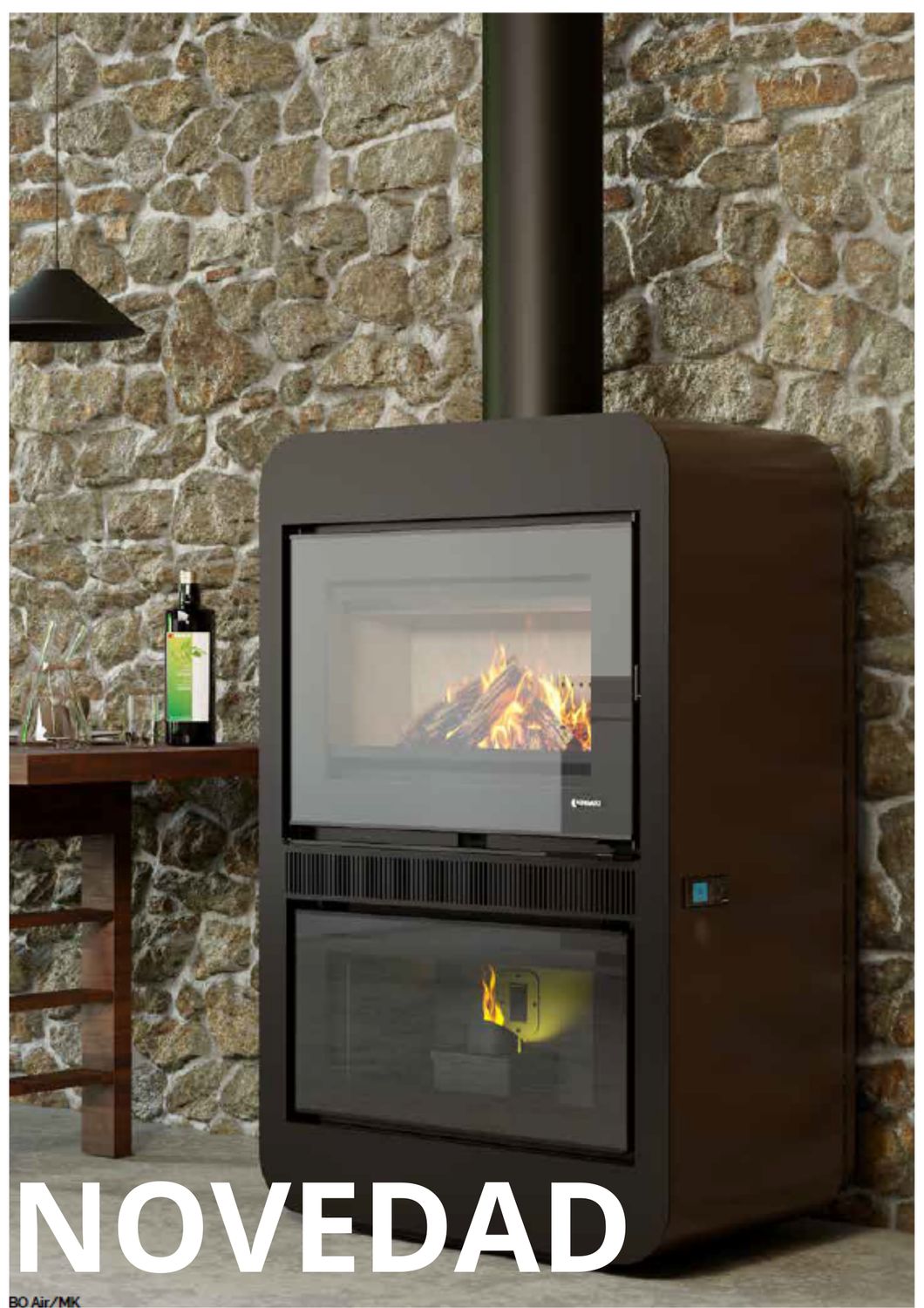 Estufa combo air pellets/leña novedad  10 kw