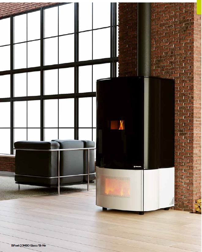 Estufa de pellet/leña bio fuel combo 20 kw