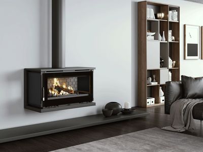 Estufa de leña m-170 potencia maxima 17 kw colgante