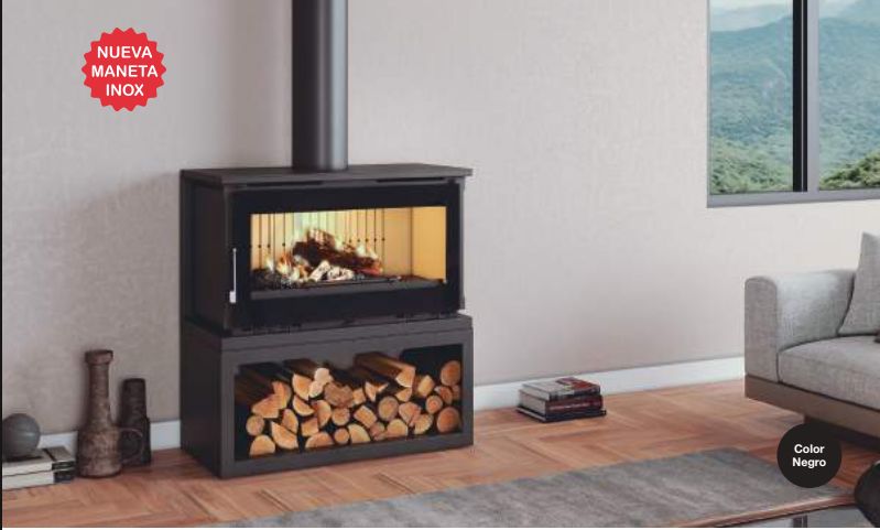 Estufa de leña m-100 lk potencia 19 kw