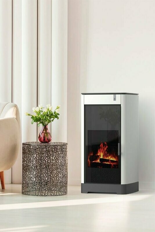 HIDROESTUFA DE PELLETS -LEÑA FURNI  CON ALIMENTACIÓN POR AFLORACIÓN Y AUTOLIMPIEZA 14,9 KW GIROLAMI