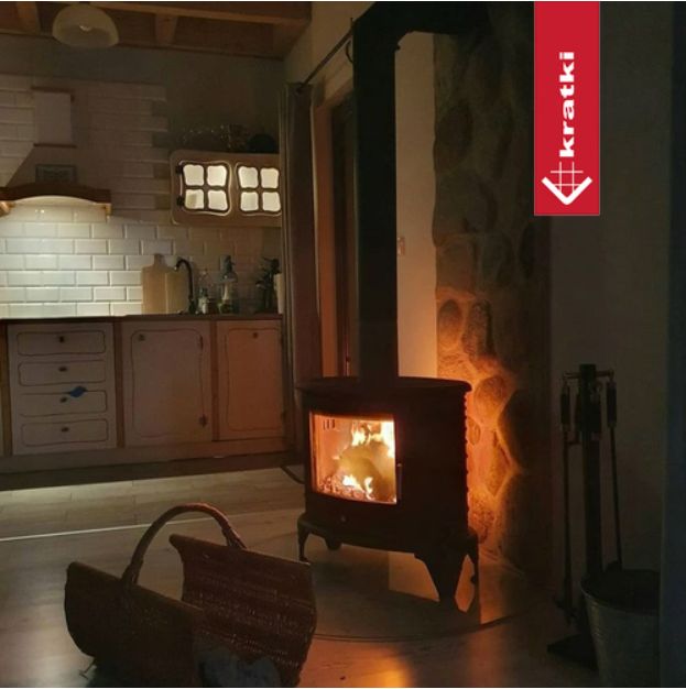 Estufa de leña de hierro fundido kratki k8 Ø 130 9 kw