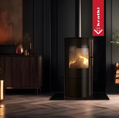 Estufa de leña de acero KRATKI ROLLO 7 kW Ø 150 Estufa de leña de acero KRATKI ROLLO 7 kW Ø 150