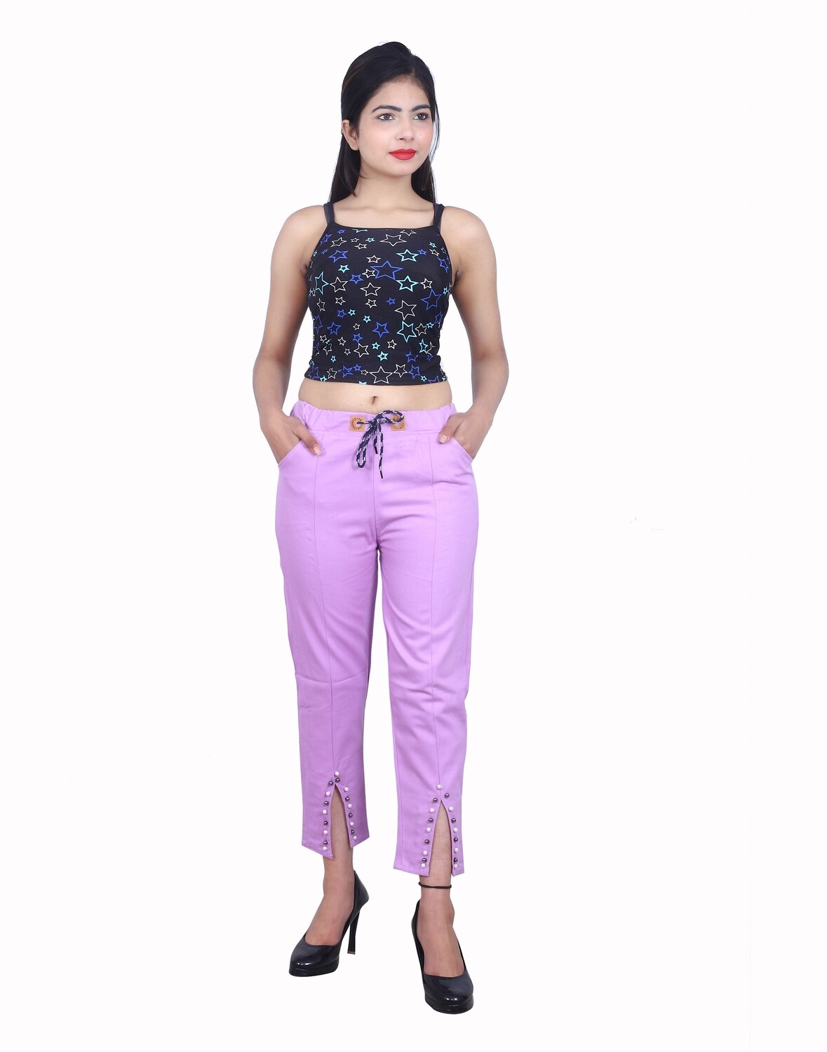 Light Purple Twill Jogger Pant 100% Cotton