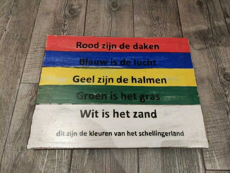 Kleuren schellingerland bord