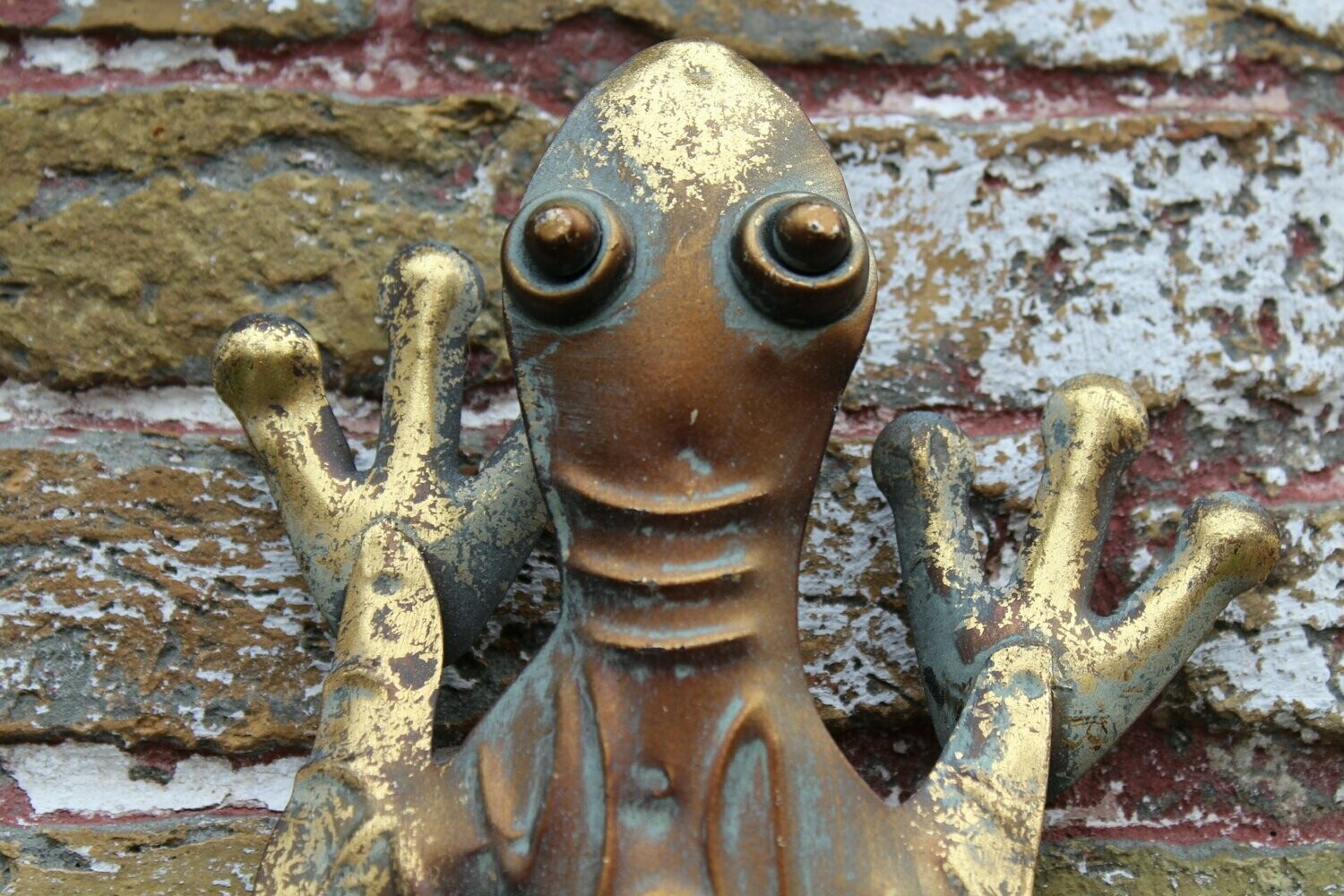 Wandornament salamander met vlinders