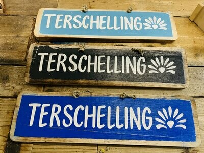 Houten Terschelling bord verkrijgbaar in 3 kleuren
