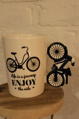 Life is a journey mok in rood en blauw