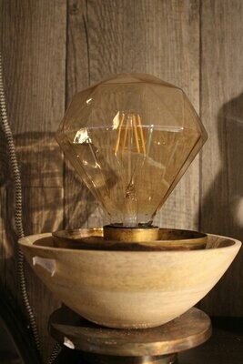 Tafellamp wooden bowl