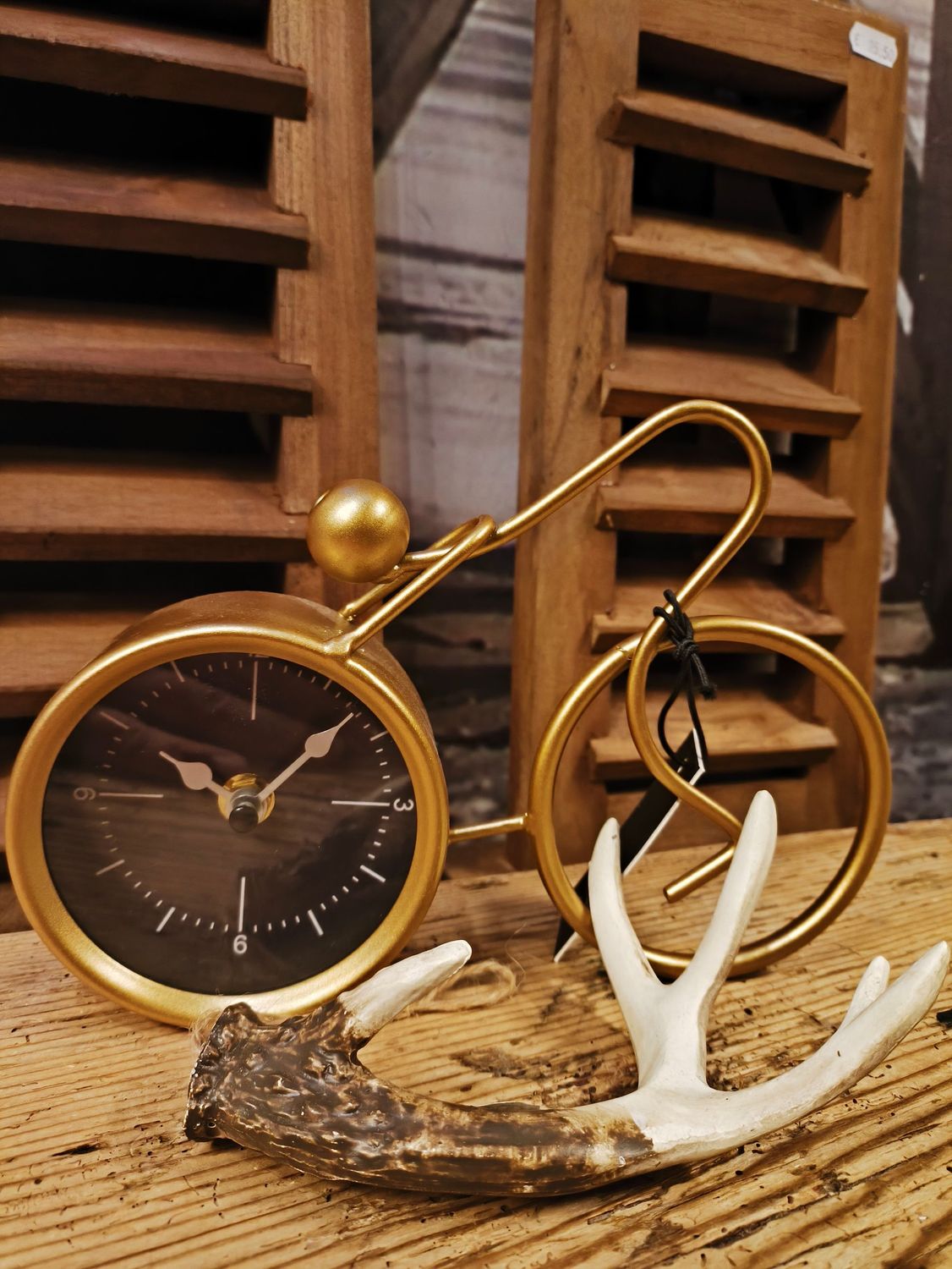 Tafelklok gouden fiets