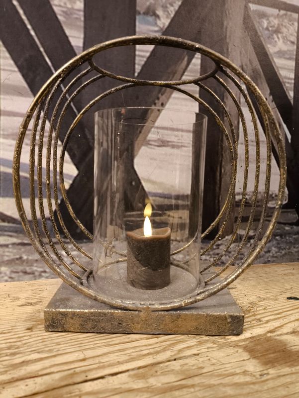 Brons look lantaarn rond