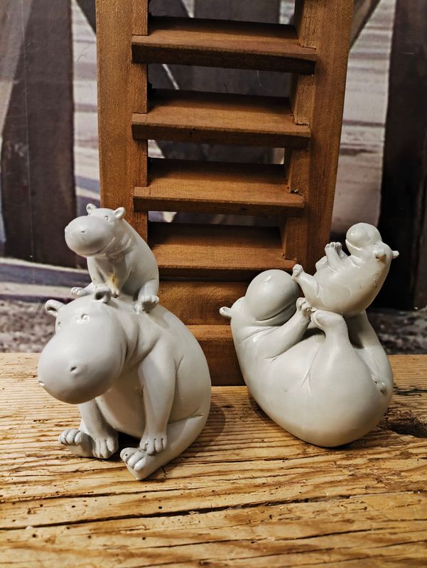 Hippo met baby, 2 assorti