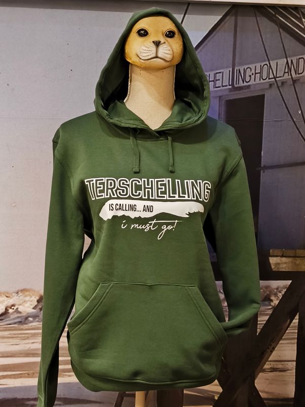 MAAT XS: Terschelling I need to go trui DONKER GROEN