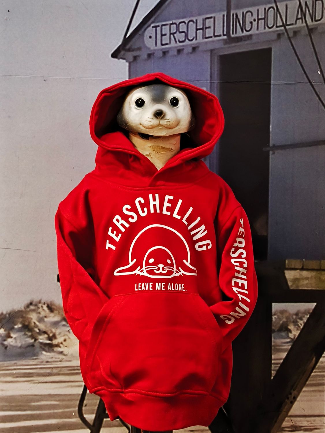 MAAT M - 7/8 jaar: Terschelling zeehond KIDS trui / ROOD