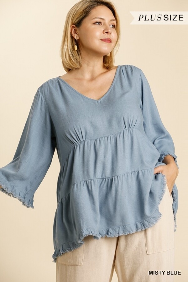 Babydoll tiered top -Plus