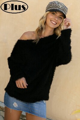 ONE SHOULDER CHUNKY SOFT TOUCH SWEATER PLUS TOP