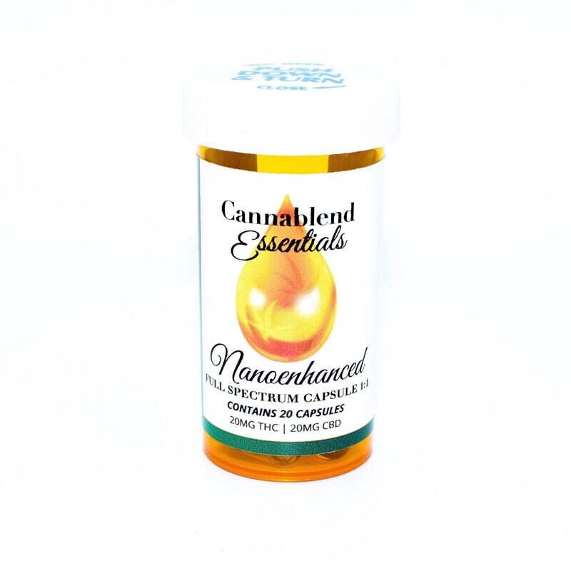 1:1 20mg THC 20mg CBD Full  Spectrum Capsules